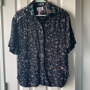 Vintage Rafaella Scribble Button Down Shirt Sz Small